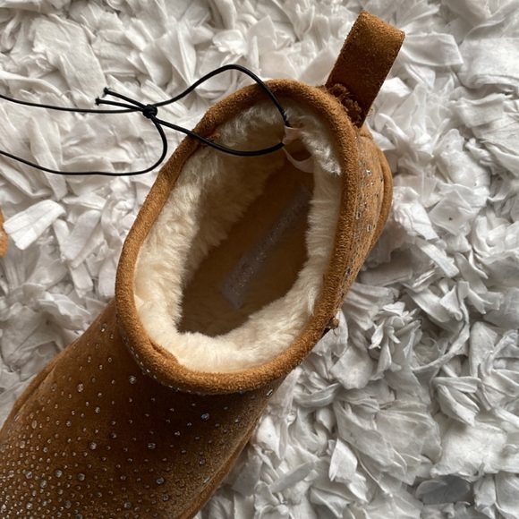 New Madden Girl Platform rhinestone tan boots booties 6.5 - Picture 6 of 11